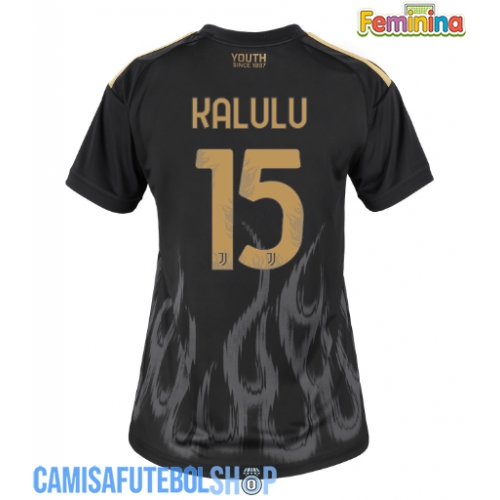 Camisa de time de futebol Juventus Pierre Kalulu #15 Replicas 3º Equipamento Feminina 2026-27 Manga Curta